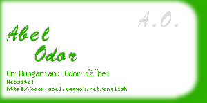abel odor business card